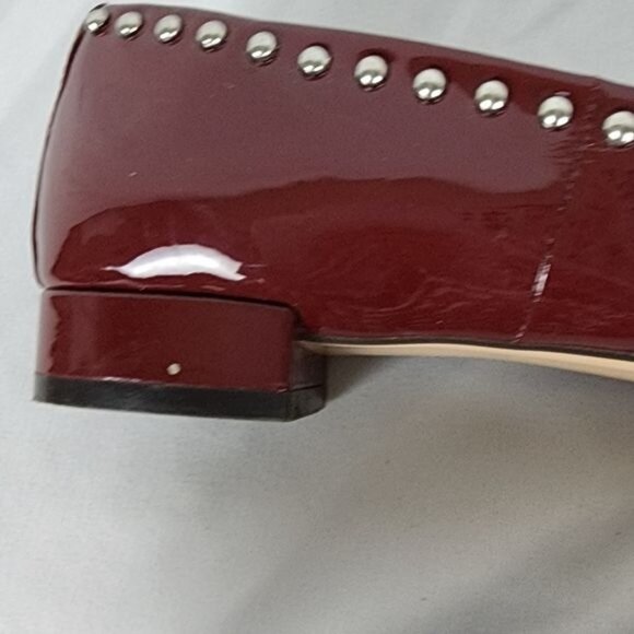 Halogen Kaylee Studded Genuine Leather Slip On Burgundy Loafers Women's Size 6 M - Picture 8 of 14